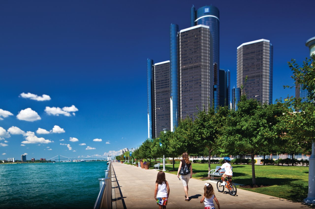 More than 3 miles of RiverWalk in Detroit