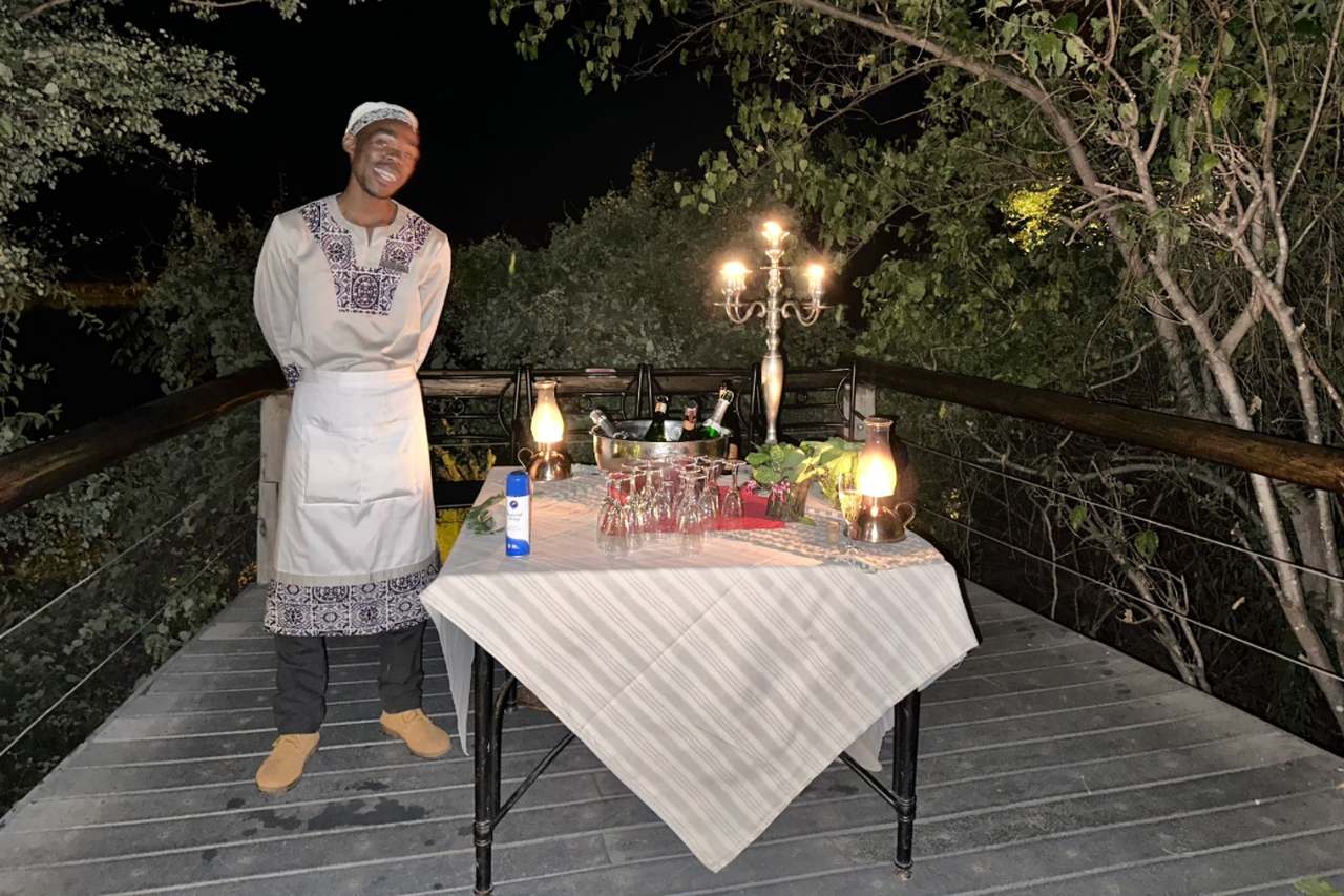 Outdoor Dining at the Chobe Game Lodge in the Chobe National Park, Botswana